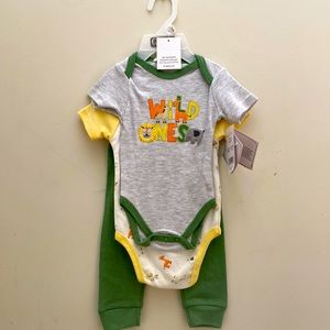 NWT!! 3 piece bodysuit and pants set for two cute outfits!